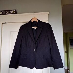 Ted Baker Black Wool Pinstripe Blazer
